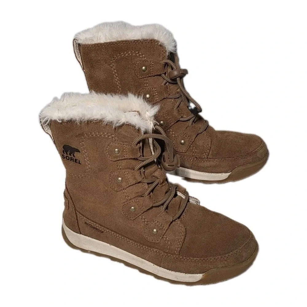 Sorel Kids Whitney II Joan Lace Winter Boot USA Size 1 Brown